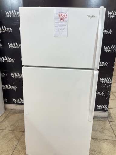 [97517] Whirlpool Used Refrigerator Top and Bottom 28x62 1/2” (White) 