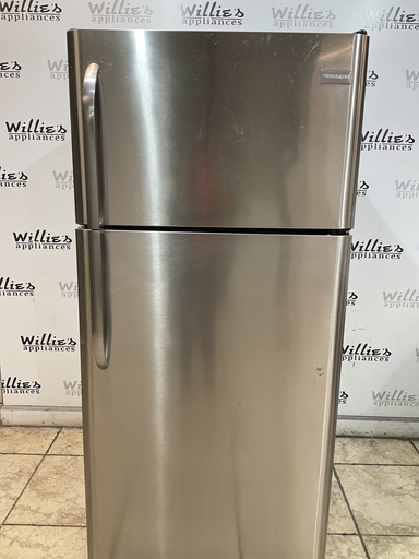 [97532] Frigidaire Used Refrigerator Top and Bottom 30x65 1/2” (Stainless Steel)