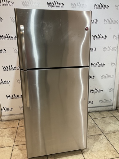 [97535] Ge Used Refrigerator Top and Bottom 30x66 1/2” (Stainless Steel)