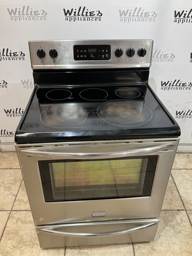 [97544] Frigidaire Used Electric Stove 220volts(40/50 AMP) 30inches {4 prong} (Stainless steel) 