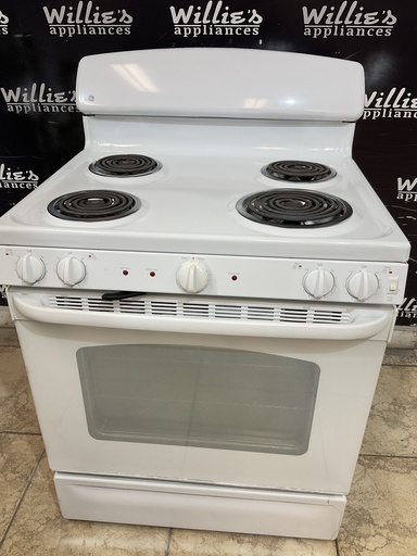[97552] Ge Used Electric Stove 220volts (40/50 AMP) 30inches {3 prong} (White) 