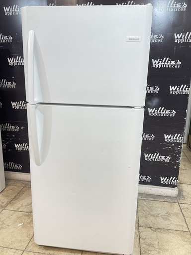 [97571] Frigidaire Used Refrigerator Top and Bottom 30x68 1/2” (White)