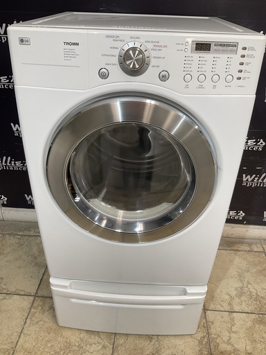 [97574] Lg Used Electric Dryer 220volts (30 AMP) 27inches {no cord} (White) 