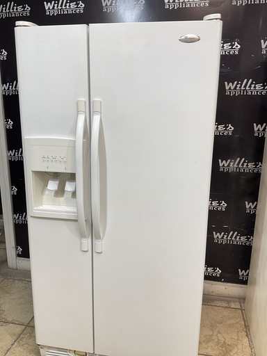 [97608] Whirlpool Used Refrigerator Side by Side 33x66 (White) 
