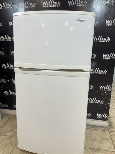[97615] Whirlpool Used Refrigerator Top and Bottom 33x66 1/2” (White) 