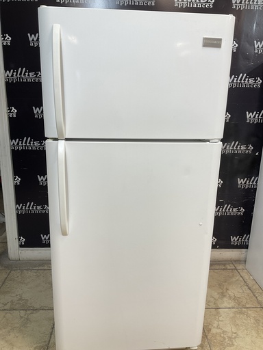[97606] Frigidaire Used Refrigerator Top and Bottom 30x65 1/2” (White) 