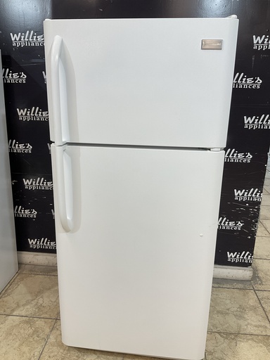 [97622] Frigidaire Used Refrigerator Top and Bottom 30x65 1/2” (White) 