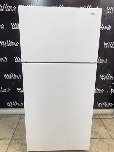 [97609] Hotpoint Used Refrigerator Top and Bottom 28x61 1/2” (White) 