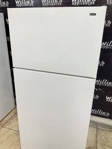 [97619] Hotpoint Used Refrigerator Top and Bottom 28x61 1/2” (White) 