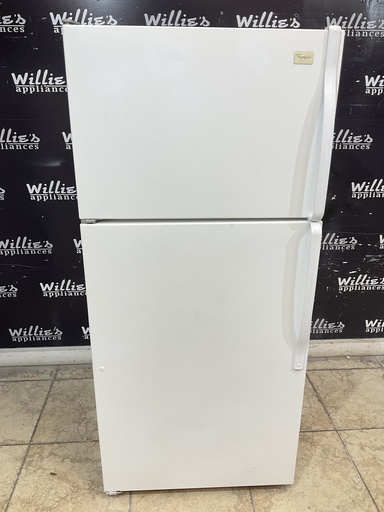 [97629] Whirlpool Used Refrigerator Top and Bottom 28x62 1/2” (White) 