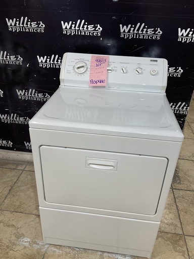 [97653] Kenmore Used Gas Propane Dryer 27inches (White) 