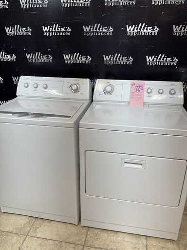 [97685] Whirlpool Used Natural Gas Set Washer/Dryer 27/29inches (White) 