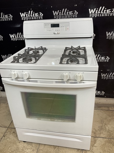 [97698] Whirlpool Used Natural Gas Stove 30inches (White) 