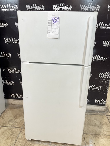 [97694] Ge Used Refrigerator Top and Bottom 28x61 1/2” (White) 