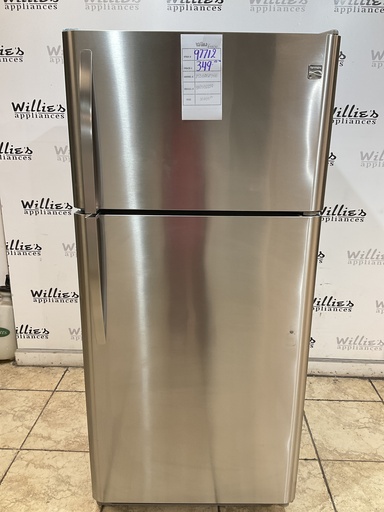 [97712] Kenmore Used Refrigerator Top and Bottom 30x65 1/2” (Stainless Steel)