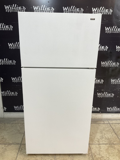 [97726] Hotpoint Used Refrigerator Top and Bottom 28x61 1/2” (White) 