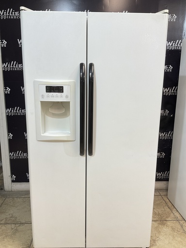 [97729] Ge Used Refrigerator Side by Side 36x68 1/2” (White) 