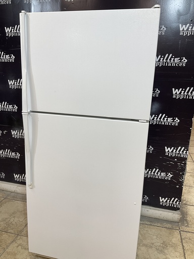 [97737] Whirlpool Used Refrigerator Top and Bottom 30x65 1/2” (White) 