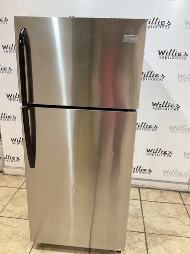 [97722] Frigidaire Used Refrigerator Top and Bottom 28x64 1/2” (Stainless Steel) 