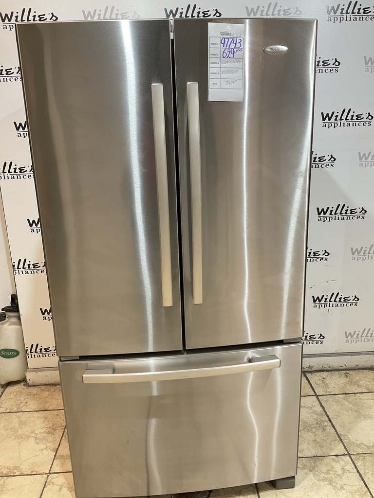 Whirlpool Used Refrigerator French Door 36x69 /2” (Stainless Steel) 