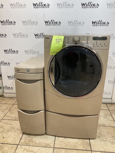 [97744] Kenmore Used Electric Dryer 220volts (30AMP) 27inches {3 prong} (Tan)