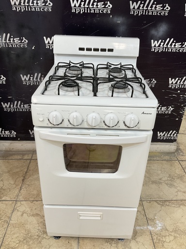 [97752] Amana Used Natural Gas Stove 19 1/2” (White) 