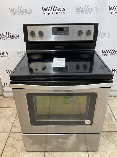 [97789] Whirlpool Used Electric Stove 220volts (40/50 AMP) 30inches {no cord} (Stainless Steel) 