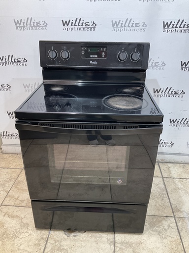 [97809] Whirlpool Used Electric Stove 220volts (40/50 AMP) 30inches {no cord} (Black) 