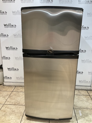 [97832] Whirlpool Used Refrigerator Top and Bottom 30x66 (Stainless Steel) 