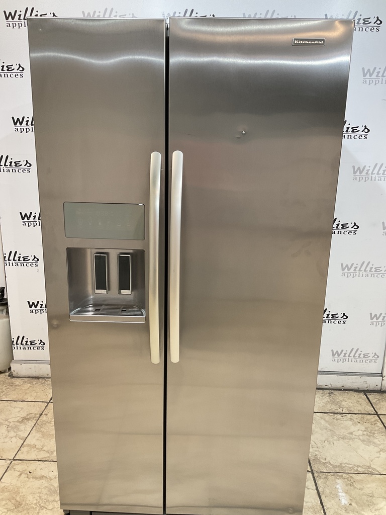 KitchenAid Used Refrigerator Side by Side 36x68 1/2” (Stainless Steel)