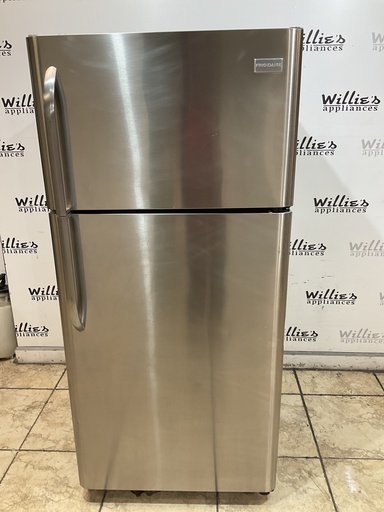 [97842] Frigidaire Used Refrigerator Top and Bottom 30x65 1/2” (Stainless Steel)