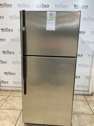 [97853] Ge Used Refrigerator Top and Bottom 30x66 1/2” (Stainless Steel) 