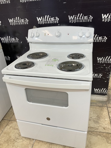 [97828] Ge Used Electric Stove 220volts (40/50 AMP) 30inches {3 prong} (White) 