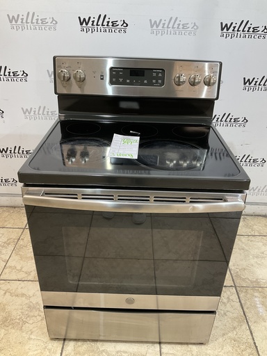 [97854] Ge Used Electric Stove 220volts (40/50 AMP) 30inches {3 prong} (Stainless Steel 