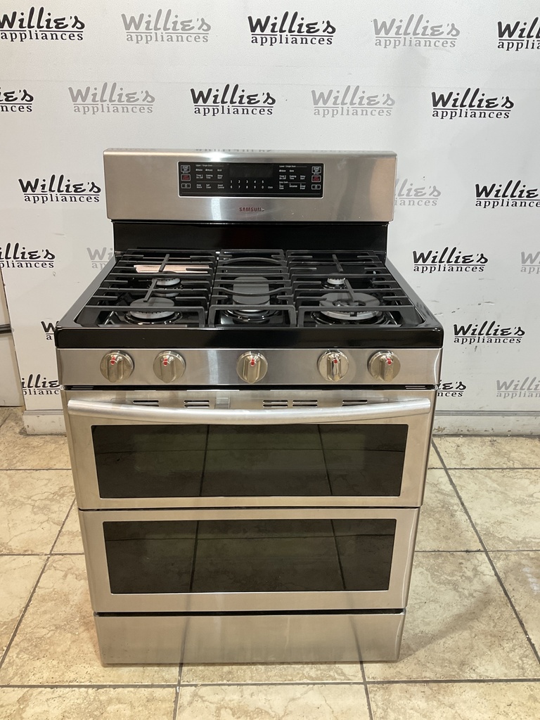 Samsung Used Natural Gas Stove Double Oven 30inches (Stainless Steel) 