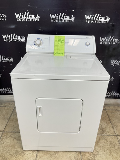 [97859] Whirlpool Used Electric Dryer 220volts (30 AMP) 27inches {3 prong} (White) 