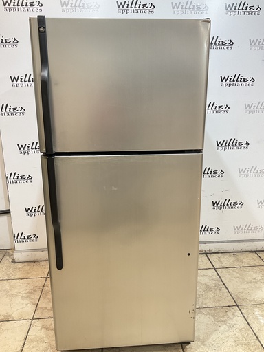 [97910] Ge Used Refrigerator Top and Bottom 30x66 1/2” (Stainless Steel) 