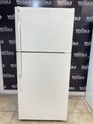 [97886] Ge Used Refrigerator Top and Bottom 30x66 1/2” (Bisque) 