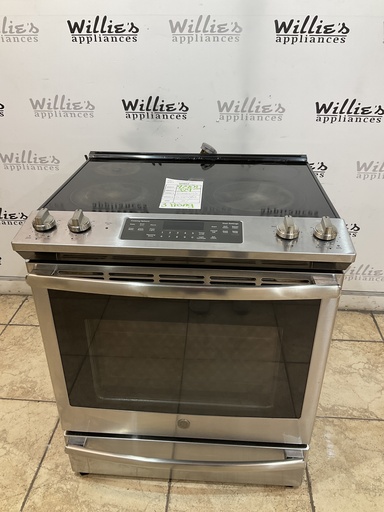 [97901] Ge Used Electric Stove 220volts (40/50 AMP) 30inches {3 prong} (Stainless Steel) 