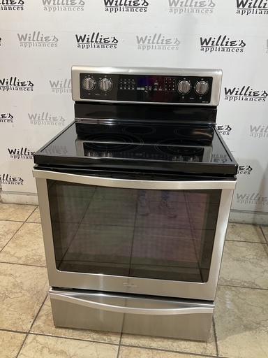 [97944] Whirlpool Used Electric Stove 220volts (40/50 AMP) 30inches {no cord} (Stainless Steel) 