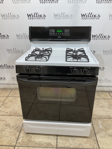 [97929] Kenmore Used Natural Gas Stove 30inches (White/Black) 