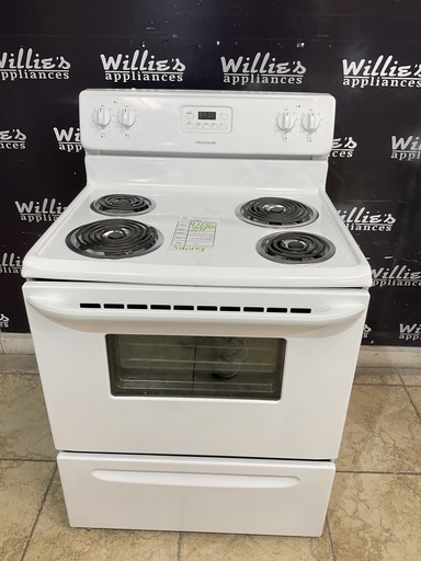 [97936] Frigidaire Used Electric Stove 220volts (40/50 AMP) 30inches {3 prong} (White) 