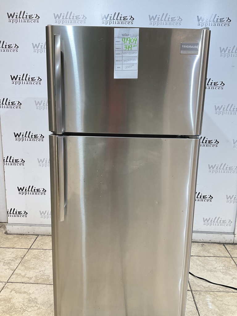 Frigidaire Used Refrigerator Top and Bottom 30x65 1/2” (Stainless Steel) 