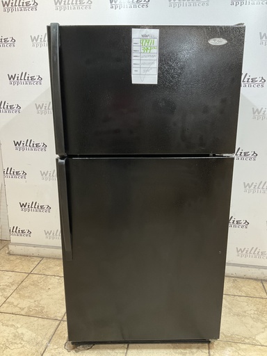 [97971] Whirlpool Used Refrigerator Top and Bottom 33x66 1/2” (Black) 