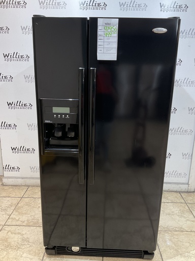 [97956] Whirlpool Used Refrigerator Side by Side 33x65 1/2” (Black)