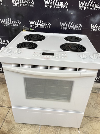 [97995] Whirlpool Used Electric Stove 220volts (40/50 AMP) 30inches {4 prong} (White)