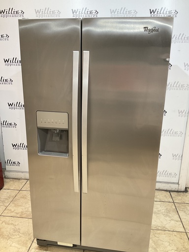 [98003] Whirlpool Used Refrigerator Side By Side 36x68 1/2” (Stainless Steel) 