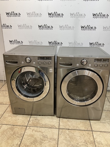 [98004] Lg Used Natural Gas Set Washer/Dryer 27/27inches  (Grey) 