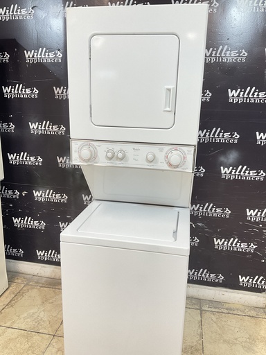 [98008] Whirlpool Used Electric Unit Stackable 220volts (30 AMP) 24x71 1/2” {4 prong} (White) 