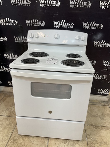 [98025] Ge Used Electric Stove 220volts (40/50 AMP) 30inches {4 prong} (White) 